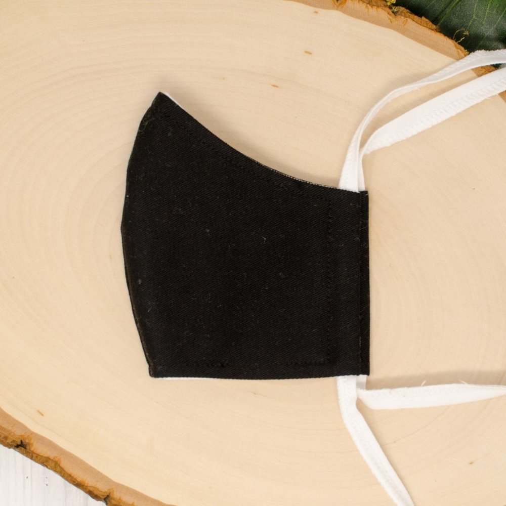 Black Reusable Cloth Cloth Face Mask with Elastic